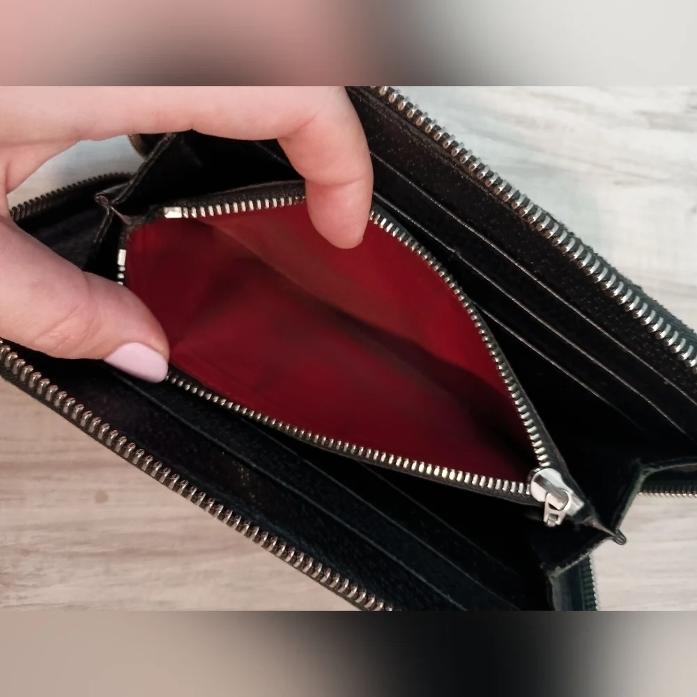 BVLGARI's Logo Mania Canvas Zip Around Long Wallet Black
